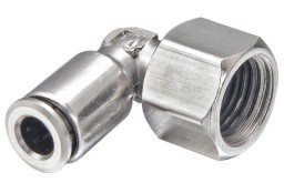 Plf Brass Raccordo a gomito femmina nichelato